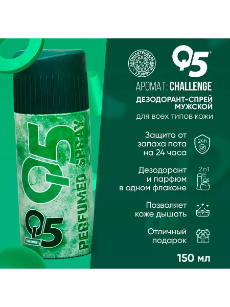 Q5 Эффективный мужской дезодорант спрей от пота man Challenge