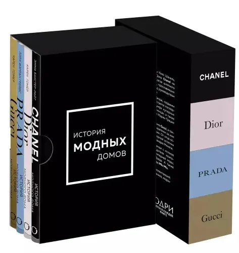 Подарочный набор. История модных Домов: Chanel, Dior, Gucci, Prada (черный)