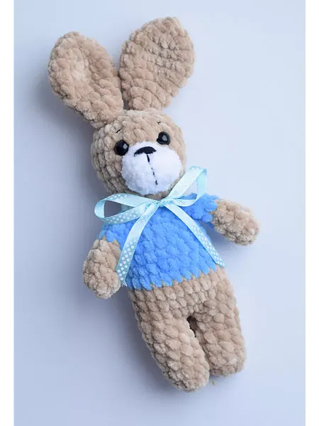 Cherish gift зайчик вязаная игрушка подарок на рождение, на крещение