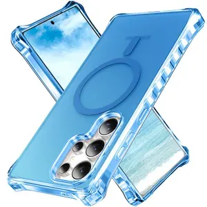 Чехол для Samsung S24 Ultra противоударный с поддержкой беспроводной зарядки ClearVision Marine