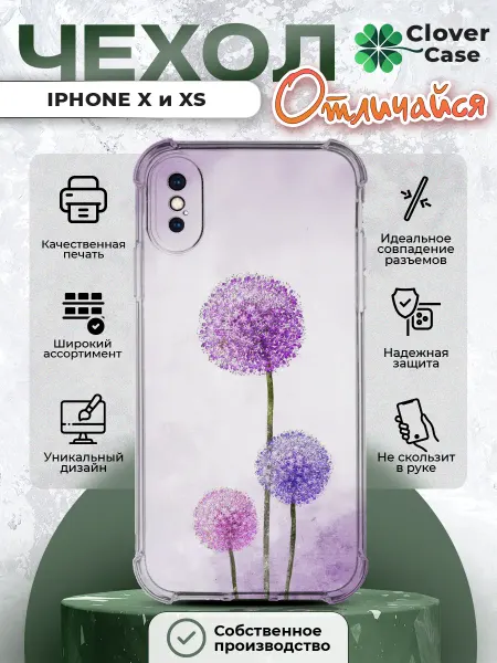 CloverCase Чехол на iPhone X и XS Одуванчики