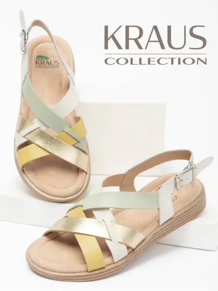 KRAUS Collection Босоножки кожаные без каблука