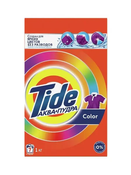 TIDE Стиральный порошок Автомат Color Аквапудра, 1 кг
