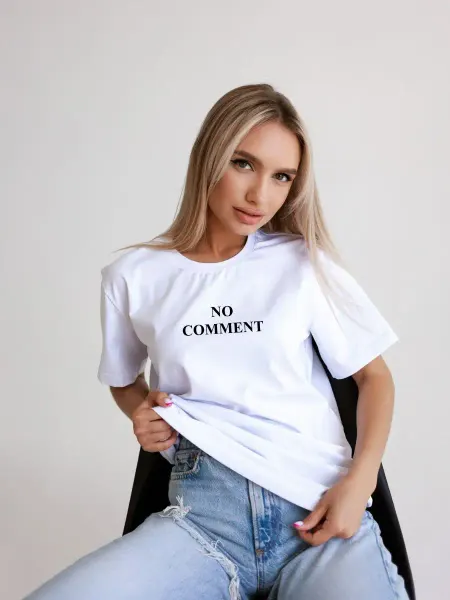 PRINT.RUSSIA Футболка базовая оверсайз с надписью No comment