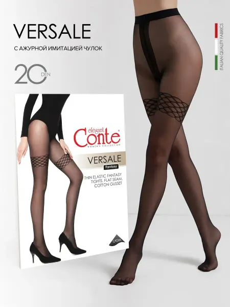 CONTE Elegant Колготки с рисунком имитации чулок Versale