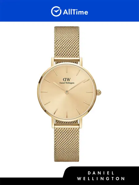 Daniel Wellington Часы наручные с браслетом кварцевые тонкие позолоченные