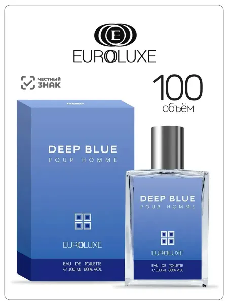 EUROLUXE Духи мужские стойкие оригинал Deep Blue 100 мл