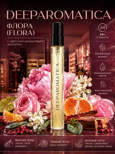DeeParomatica Духи женские масляные Флора 10мл