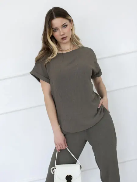 SHUMI DESIGN Топ футболка женская хлопковая вечерняя летняя