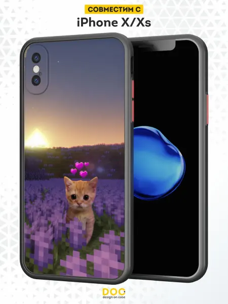 DesignOnCase Чехол Бампер на iPhone X XS с принтом Minecraft