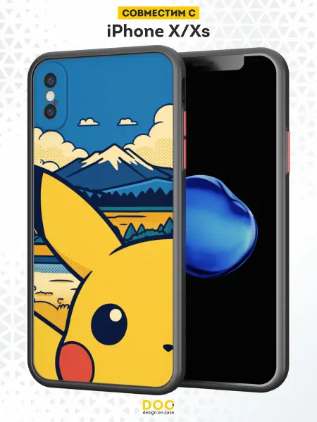 DesignOnCase Чехол Бампер на iPhone X XS с принтом Pokemon