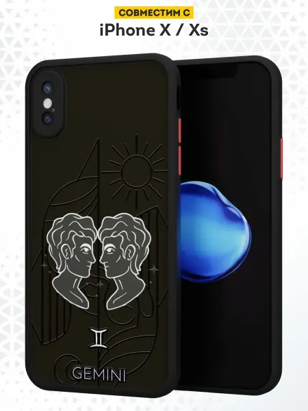 DesignOnCase Чехол Бампер на iPhone X XS с принтом Близнецы