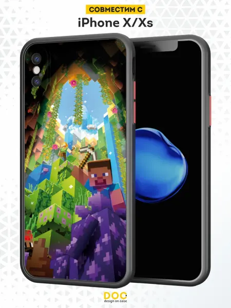 DesignOnCase Чехол Бампер на iPhone X XS с принтом Майнкрафт