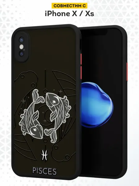 DesignOnCase Чехол Бампер на iPhone X XS с принтом Рыбы