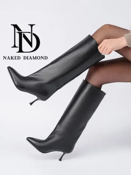 Naked Diamond Сапоги демисезонные высокие на шпильке