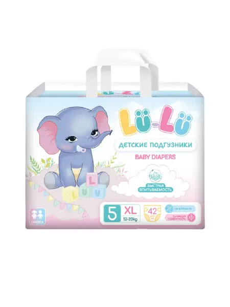 Lu-lu Детские одноразовые подгузники Diapers XL №5, 42 шт