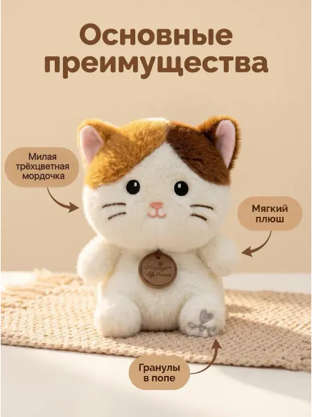EasySmile Котик игрушка мягкая
