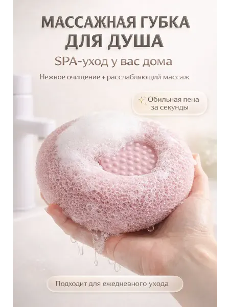 EDREAM Мочалка для тела с присоской