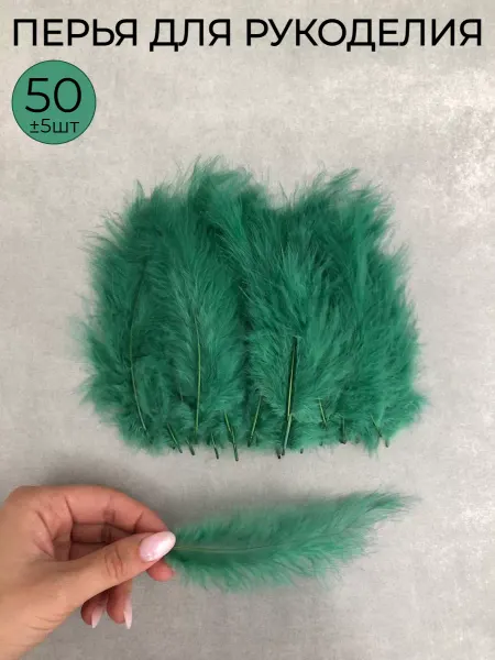 Egul Перья изумрудные для рукоделия декоративные