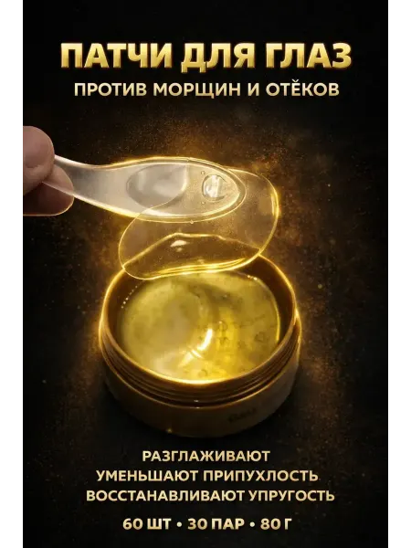 ELKA86 Патчи для глаз антивозрастные от морщин и отеков с золотом