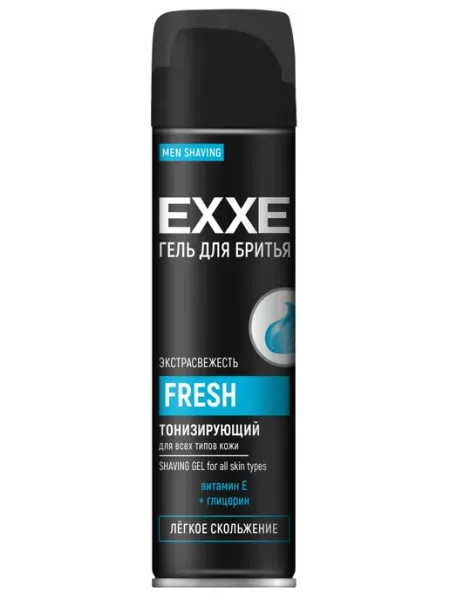 EXXE men Гель для бритья "Fresh", тонизирующий, 200 мл