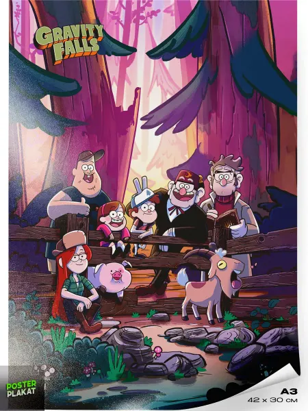 Постер Плакат Постер детский интерьерный в комнату Gravity Falls А3