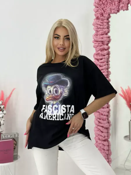 DH Fashion Футболка оверсайз спортивная длинная с принтом