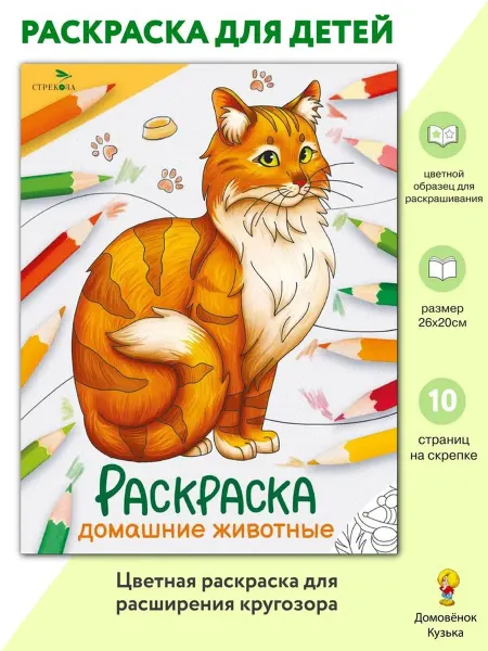 Издательство Стрекоза Домашние животные. Раскраска Окружающий мир