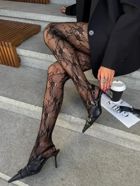 Finesse Колготки в сетку с рисунком ажурные у2к