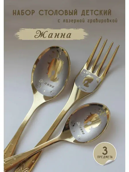 FotoMix Именной набор детских столовых приборов Жанна
