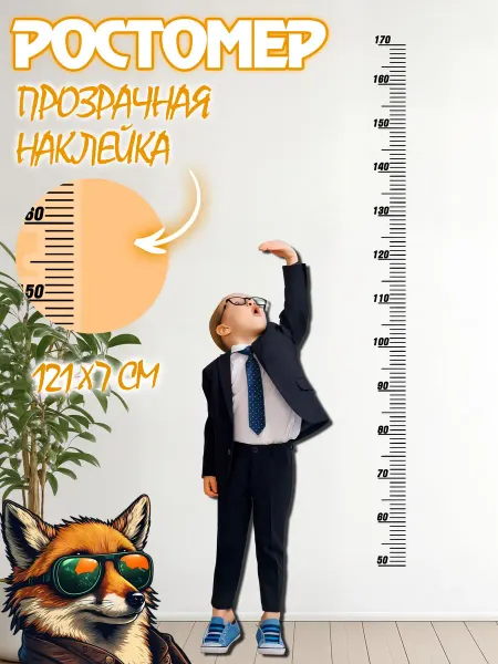 JIMMI FOX Ростомер детский на стену