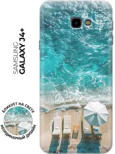 Силиконовый чехол на Samsung Galaxy J4+ с принтом "Лазурное море"