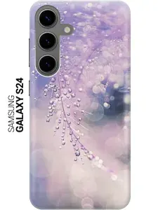 Силиконовый чехол на Samsung Galaxy S24 / Самсунг С24 с рисунком "Ветка в капельках"