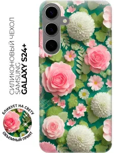 Силиконовый чехол на Samsung Galaxy S24+ с принтом "Сад солнечного дня"