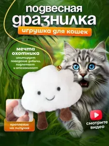 Игрушка для кошек, дразнилка на резинке с липучкой, для котят, котов, облако