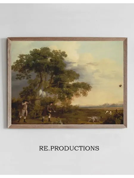 Re.productions Постер Two Gentlemen Shooting - George Stubbs