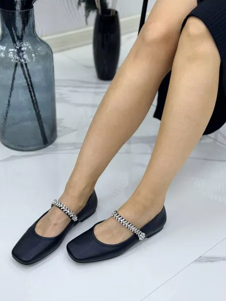 GOLD HEELS Балетки с ремешком со стразами