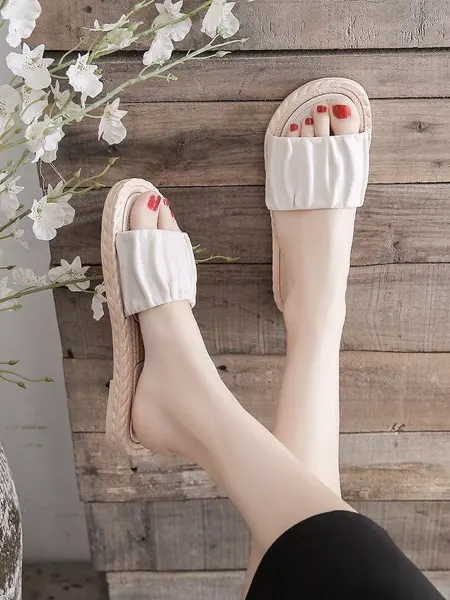 Home&Style Шлепанцы пляжные резиновые крем SUMMER JULIA