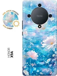 Силиконовый чехол на Honor X9a / Magic5 Lite с принтом "Бабочка среди волшебных ромашек"