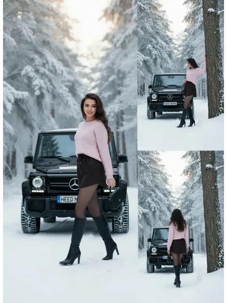 HOOD MOOD Баска юбка удлинитель шоколадная