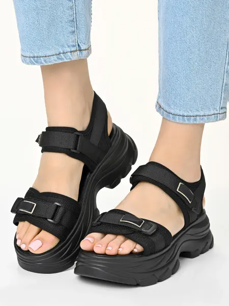 Shoes house Босоножки текстильные на платформе