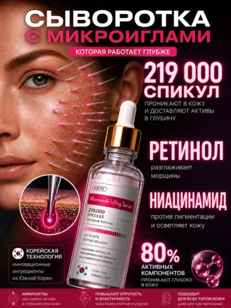 IOFFE Сыворотка для лица с микроиглами от морщин с ретинолом и ниа…