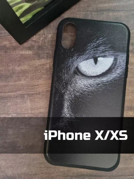 MixCase Чехол на iPhone Х XS черный глаз кошки