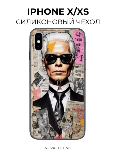 MOZZ Чехол прозрачный с принтом на iPhone X Xs