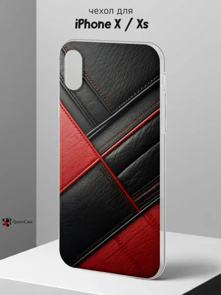 QuestCase Чехол на iPhone X и XS с принтом Кожа