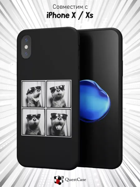 QuestCase Чехол на iPhone X и XS с принтом Коллаж