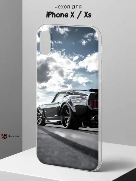 QuestCase Чехол на iPhone X и XS с принтом Машина
