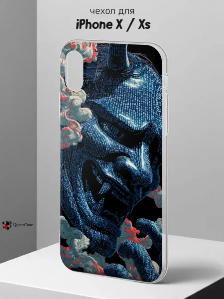 QuestCase Чехол на iPhone X и XS с принтом Самурай