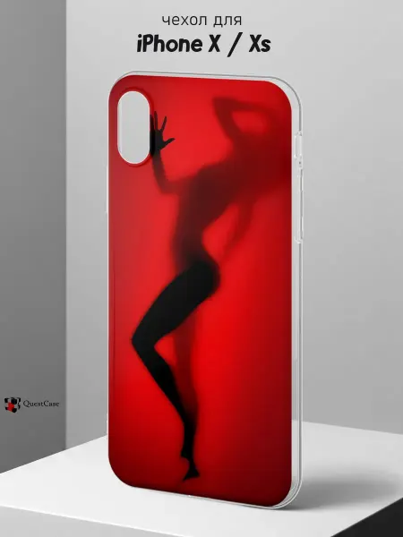QuestCase Чехол на iPhone X и XS с принтом Силуэт