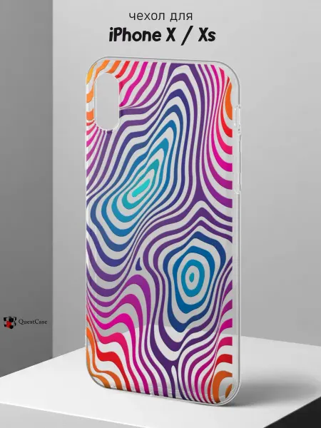 QuestCase Чехол на iPhone X и XS с принтом Узоры